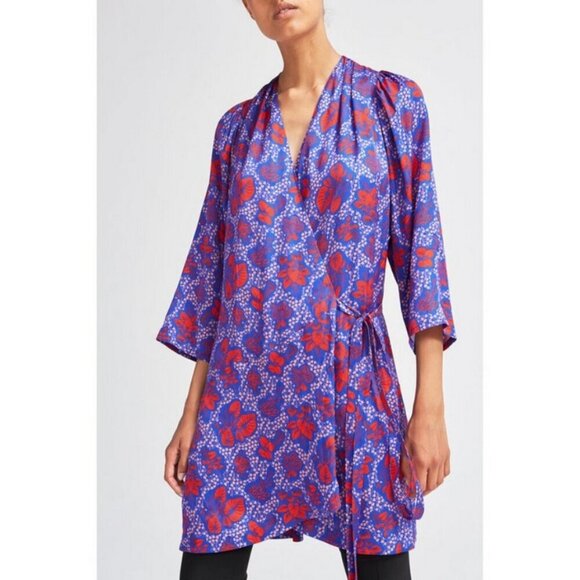 💕RODEBJER💕 Milia Wrap Dress ~ Deep Sea Blue Small S - Picture 4 of 13